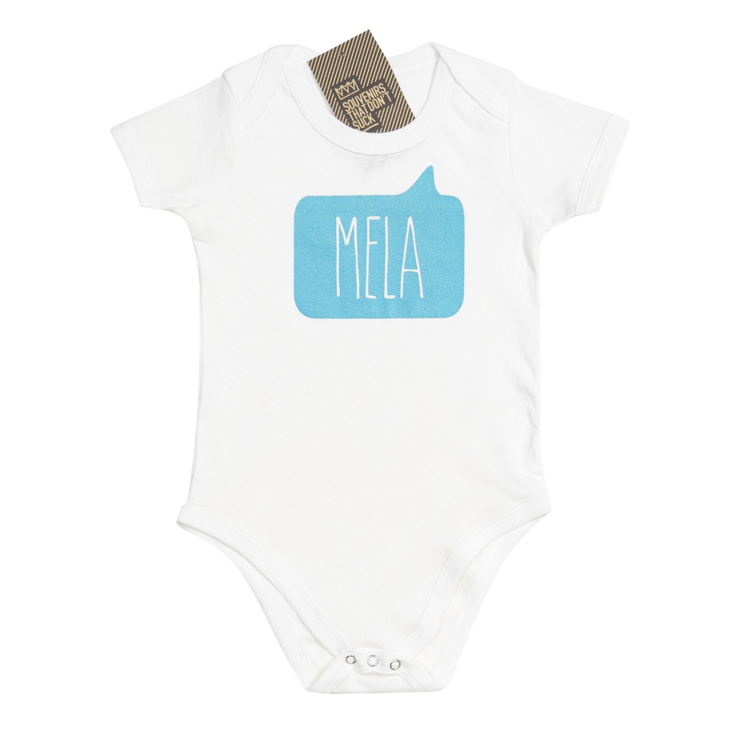 Mela Baby Bodysuit (3-6 mos, White)