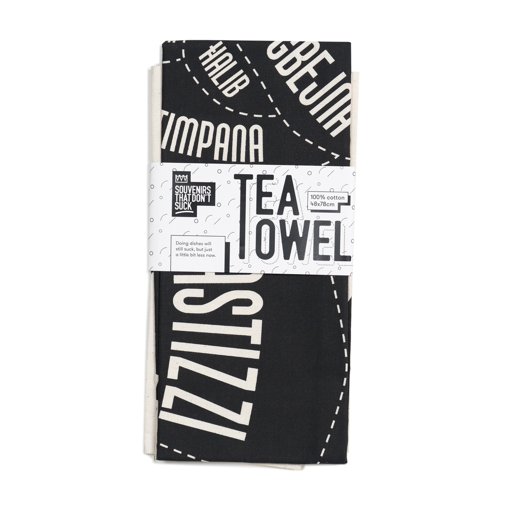 Sleeping Lady Tea Towel (Black)