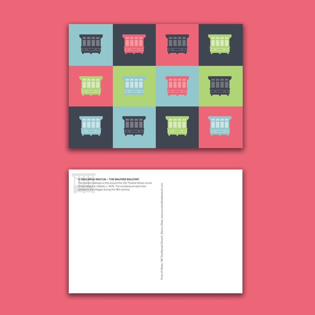 Maltese Balconies Postcard