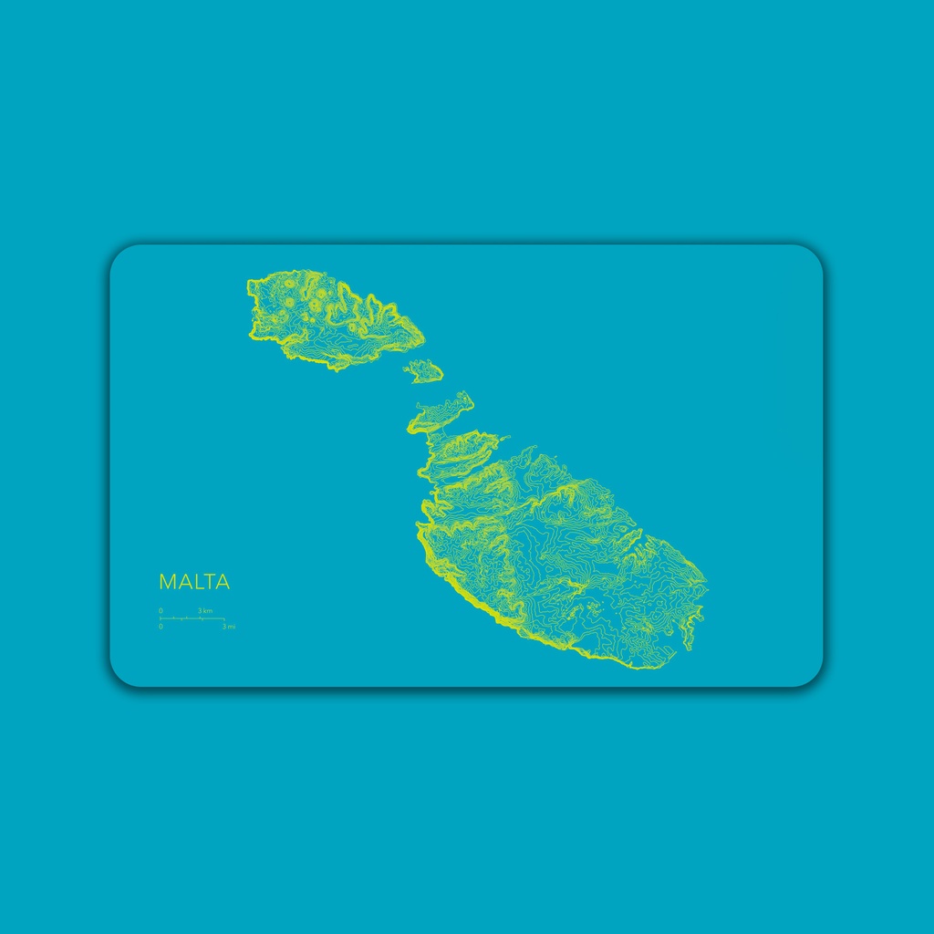 Malta Topography Breakfast Board (Turquoise)