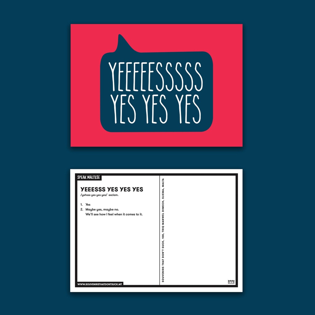 Yeeees Yes Yes Postcard | Souvenirs That Don't Suck